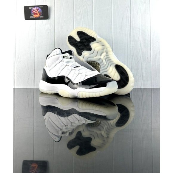 size 7Y Nike Air Jordan 11 Retro DMP Gratitude GS White Black Shoes 378038-170